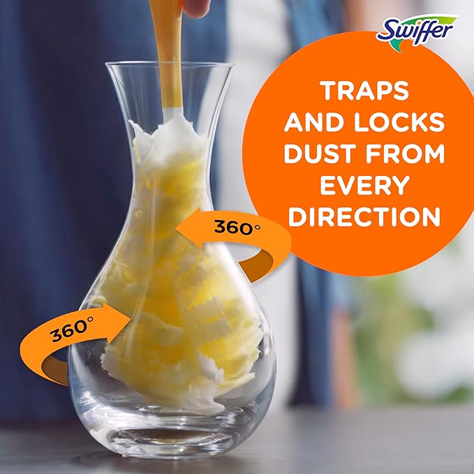 Swiffer Duster Kit with 3 ft Extendable Handle, Heavy Duty Dusting Starter Kit with 3 Refills, for Ceiling Fans, Vents and Hard to Reach Places (Pack of 6)