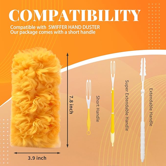 20 Count Duster Refill for Swiffer Duster with 1 Handle, Heavy Duty Duster Refills, 360 Dusters Refills Kit, Disposable Dusters for Swiffer Duster Extended Handle for Cleaning