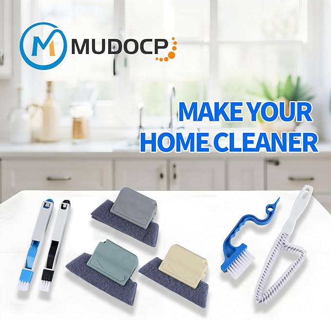Window Track Cleaner Tool Set, 13 Pcs Magic Window Sill Cleaning Tools Kit with Groove Cleaning Brush for Door Tracks, Tile Lines, Shutter, Car Vents