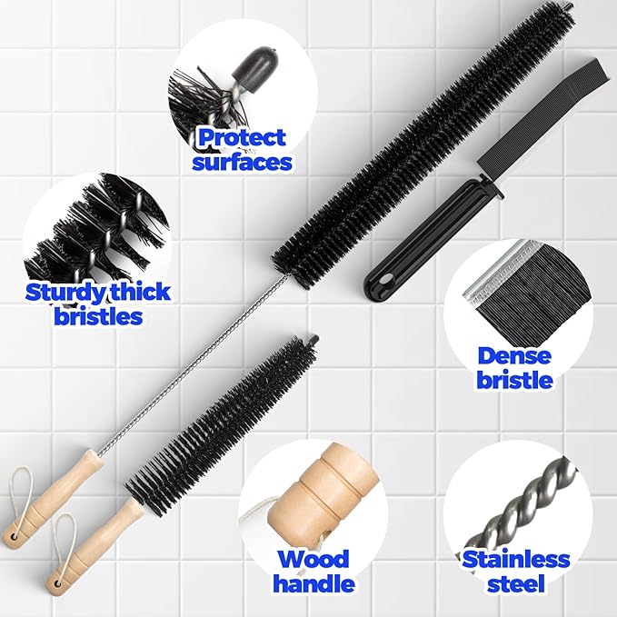 Holikme 3 Pack Dryer Vent Cleaner Kit Clothes Dryer Lint Brush Vent Trap Cleaner Home Essentials Crevice Gap Cleaning Tool Brush