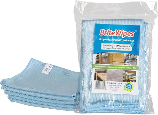 Brite & Clean® BriteWipes® (Bright Wipes) Premium Microfiber Towels (5 Pack)