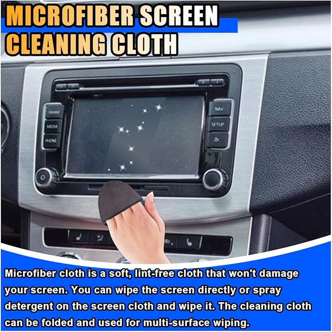Triangle Car Touch Screen Cleaner Cloth, Microfiber Cleaning Pad Car Cleaning Wipes, Vehicle Screen Cleaner Tool Car Interior Cleaning Cloth for Car Dashboard Display Electronic Devices (Triangle)