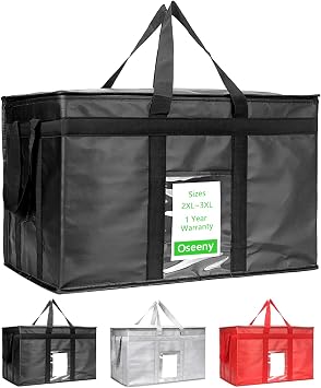 XXXL Large Insulated Cooler Bag, Double Zipper Food Delivery Bag, Styrofoam Cooler of Keep Food Cold or Hot, Easy to Cle