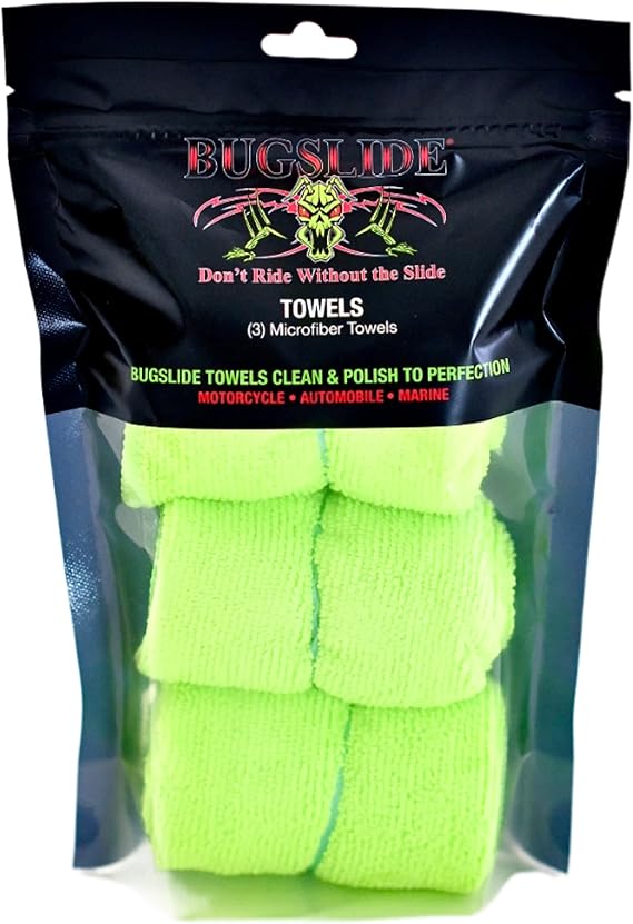 BugSlide 14x14 3-Pack Microfiber Cleaning Towels, All Surfaces No-Scratch