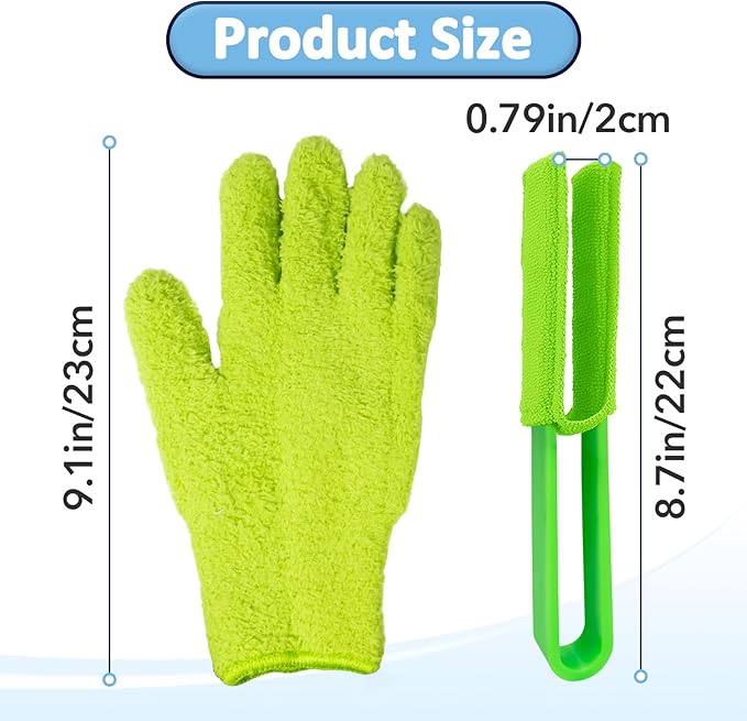 4 PCS Plants Cleaning Set, Include 2 PCS Microfiber Gloves for Plant Dusting, 1 PCS Leaf Cleaner Tong with 2 PCS Separate Cloth Covers Reusable Microfiber Sleeves and Gloves Plants Cleaning Set