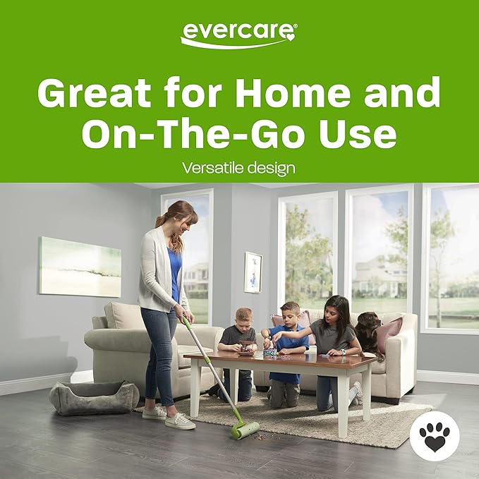 Evercare 10-Inch Mega All-Purpose Pet Hair Lint Roller Refill, 50 Sheets – Sticky Roller for Pet Hair, Cat & Dog Hair Remover, Lint Remover, Pet Hair Remover for Furniture, Clothing & Cars