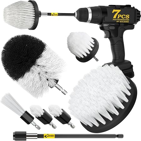 Holikme 7Pack Drill Brush Set with Extension for Car & Home Cleaning
