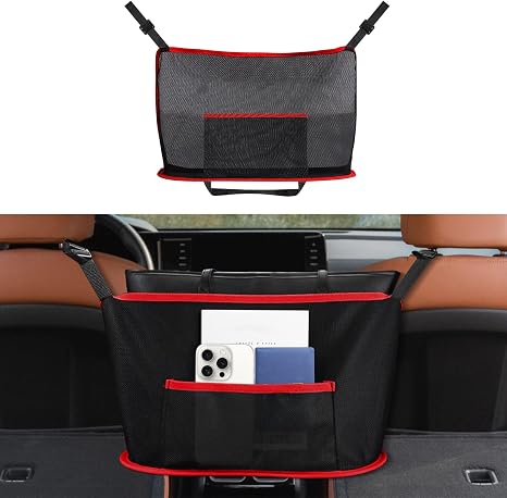 Car Net Pocket Handbag Holder, Purse Holder for Car, Net Pocket Organizer for Handbag Storage Between Seats, Universal C