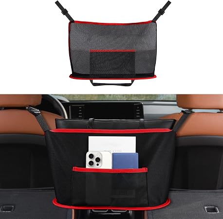 Car Net Pocket Handbag Holder, Purse Holder for Car, Net Pocket Organizer for Handbag Storage Between Seats, Universal C