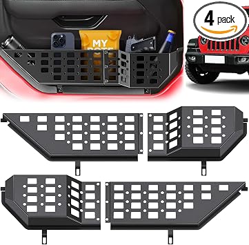 Front Door Pocket Metal Storage Box for Jeep Wrangler JL JLU 4XE 2018-2025 & Gladiator JT 2020-2022 2023 2024 2025 Acces