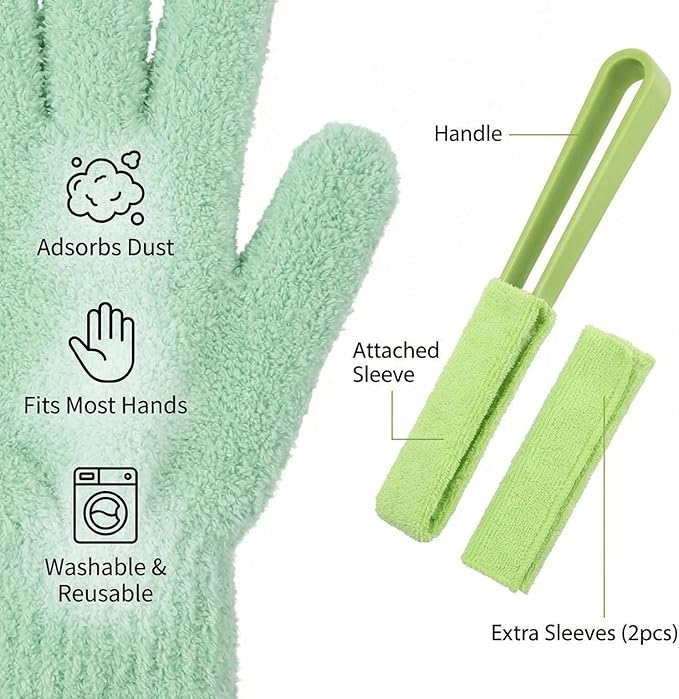 Microfiber Gloves for Plant Dusting,10 Pack Plants Cleaning Set with Leaf Cleaner Tong with Separate Cloth Covers and Garden Shear for Indoor Outdoor Garden Plant Shiny Leaves