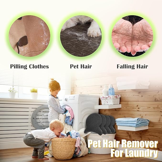 Pet Hair Remover for Laundry, Reusable Dog & Cat Hair Remover Tool, Effectively Removes Pet Hair, Lint and Dander from Bedding and Clothing, Suitable for Washing Machines, Dryers 6PCS