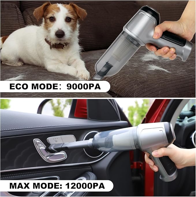 Car Vacuum Cleaner Cordless, 3 in 1 Handheld Vacuums Brushless Motor High Power 12500PA Compressed Air Dusters Cordless Vacuum Cleaners for Car Home