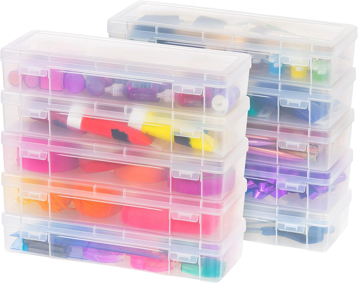 Clear Cases |Made in USA| Plastic Box Organizers (10-Pack)- Large