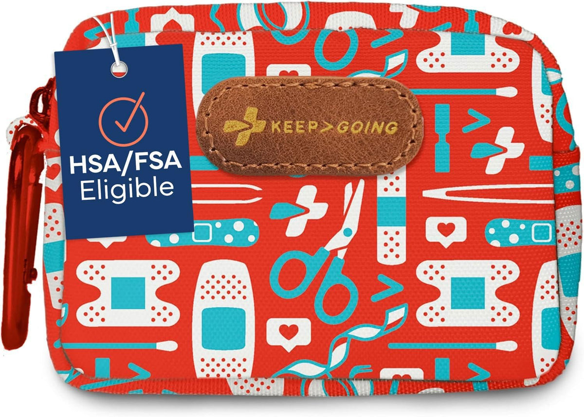 KeepGoing Travel First Aid Kit Kids, 60 Pc Mini First Aid Kit, TSA-Approved
