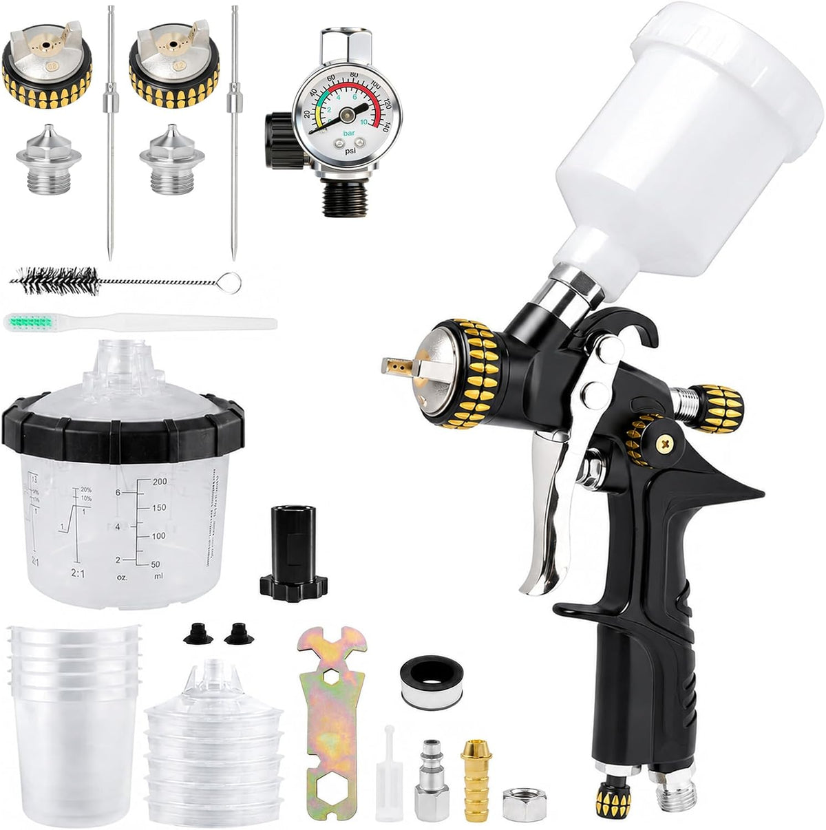 MINI A610 LVLP Spray Gun Mini Spray Gun Kit with 0.8/1.2mm Nozzle