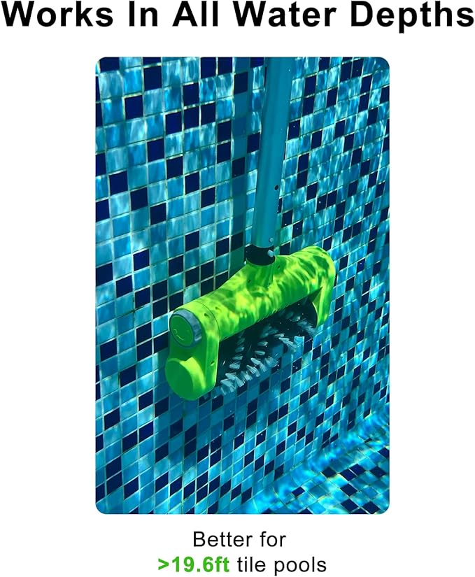 Sepetrel Handheld Electric Pool Brush Head for Cleaning Walls,Portable & Rechargeable Cordless Inground/Above Ground Swimming Pool Scrub Brushes
