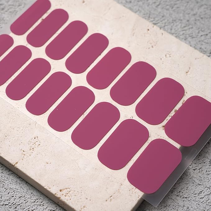 Nail Polish Strips, 32PCS Salon Quality Wraps, Long Lasting Gel Nail Stickers for Women Easy Apply& Remove (Deep Berry)