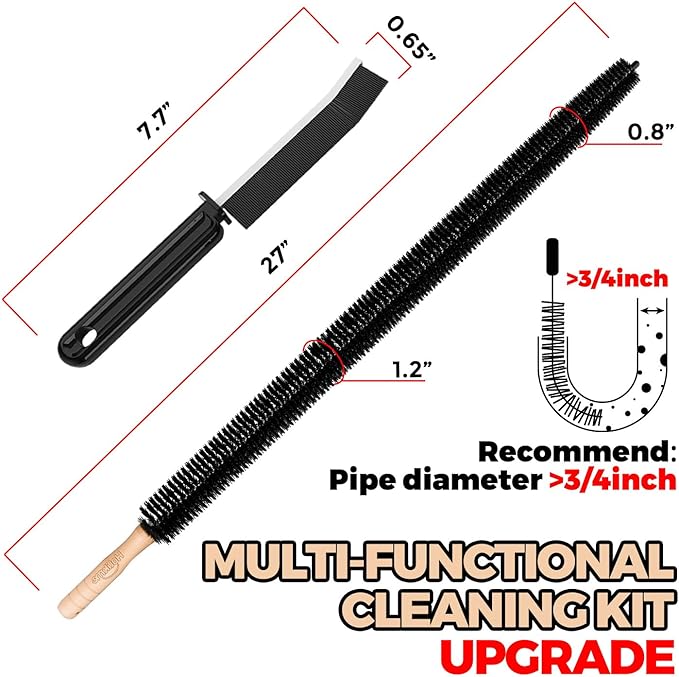 Holikme Dryer Vent Cleaner Kit 4 Pack - Household Cleaning Supplies,Long Flexible Refrigerator Coil Brush Radiator Brush,Dryer Lint Brush Home Essentials for Lint Trap Dust Vacuum Brush