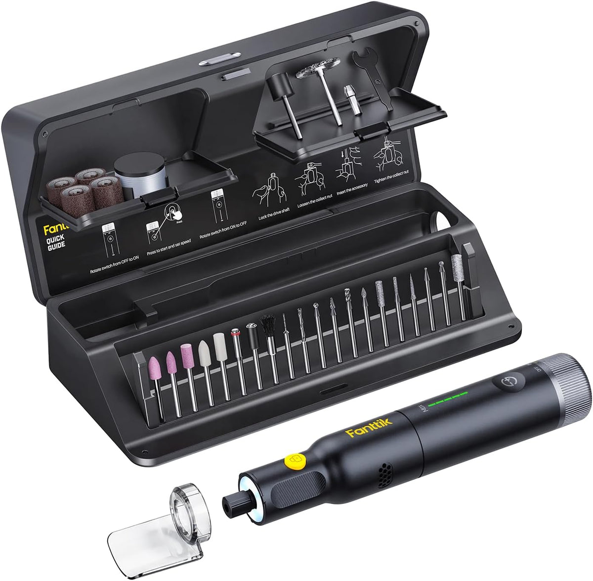 F2 Pro Kit Cordless Rotary Tool Kit, Strong Motor 5 Speed 25000 RPM