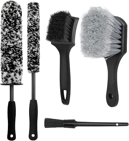 5PCS Wheel Cleaner Brush Kit, Tire Brushes, Rim Cleaner Brush,Car Detailing Brushes, Car Wash Tools for Wheels and Tires