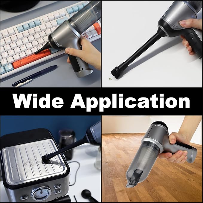 Car Vacuum Cleaner Cordless, 3 in 1 Handheld Vacuums Brushless Motor High Power 12500PA Compressed Air Dusters Cordless Vacuum Cleaners for Car Home