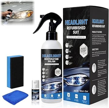 Headlight Restoration Kit,Car Headlight Cleaner and Restorer Kit,Headlight Restoration Spray for Yellowing,for Oxidation