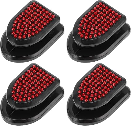 4 Pcs for Purses and Bags, Umbrella Etc Car Storage Hooks Sturdy Car Adhesive Hooks Red ABS Rhinestone 1.18"x0.83"