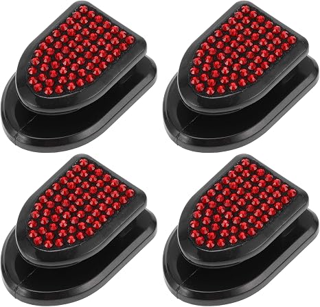 4 Pcs for Purses and Bags, Umbrella Etc Car Storage Hooks Sturdy Car Adhesive Hooks Red ABS Rhinestone 1.18"x0.83"