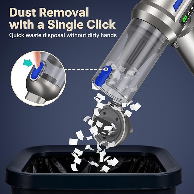 Yomile Mini Vacuum Cleaner, 2 in 1 27000PA Brushless Car Vacuum Air Duster 9000mAh Battery Air Blower Wireless Handheld Vacuum for Car,Office and Home