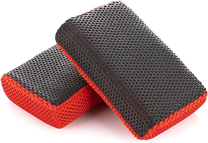 2 Pcs Fine Grade Clay Scrubber for Auto Detailing and Car Detailing, Clay Sponge Decontaminates Debris, Painted Surfaces