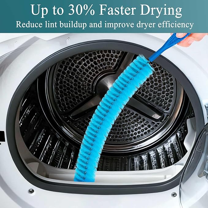 Dryer Vent Cleaner Kit - Long Dryer Vent Cleaning Brush, Dryer Lint Cleaner Remover Refrigerator Long Coil Cleaning Kit - Appliance Brush - AC Cleaning Brush Set for Household Tools