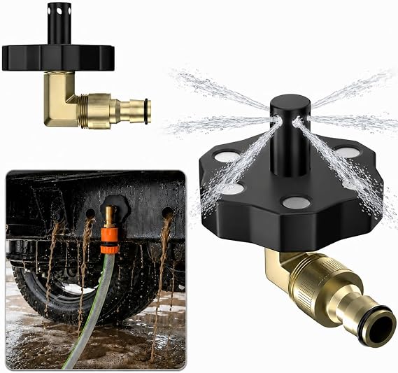 Magnetic Chassis Flusher Kit – 360° Rotating Undercarriage Cleaner, Pressure Washer Attachment for Car Truck Frame, Rust