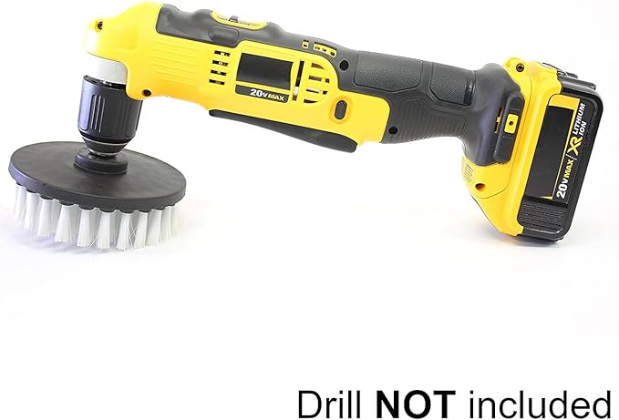 Drill Brush 5 inch Soft Bristle White Quick Change Shaft