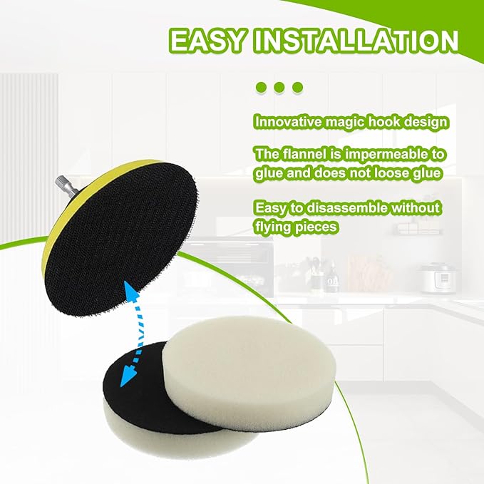 16pcs Foam Pads Power Scrubber Pads Set Electric Scrubber Replacement Scouring Pads fit for Dremel Versa Scouring Pads,White