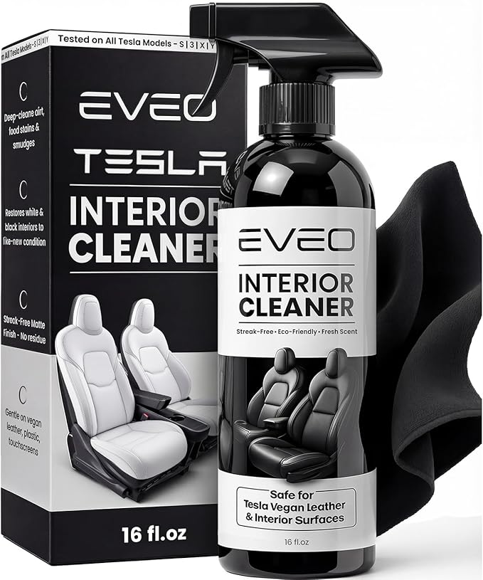 EVEO TESLA Interior Cleaner Kit - (16oz) Tesla Model Y Juniper Accessories & Tesla Model 3 Accessories | Tesla Seat Clea