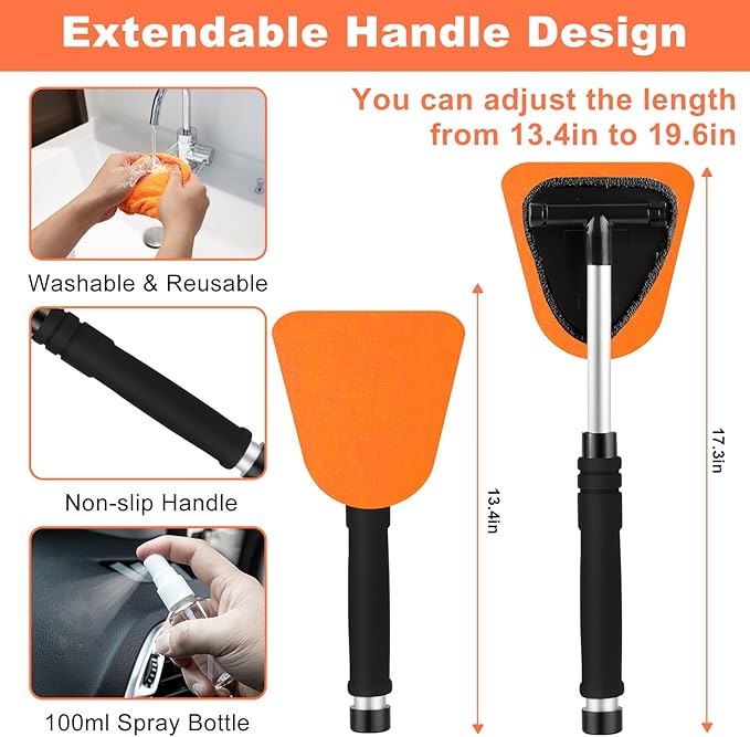 Windshield Cleaner Tool, 15Pcs Car Interior Cleaning Kit, Detailing Kit Cleaner, Detailing Brush, Cleaning Gel, Inside Cleaning Supplies Accessories for Trucks, SUVs, RVs Window