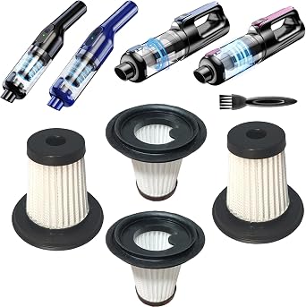 4pack Hepa Filters Replacement Compatible with MONOZEL VC026 Cordless Handheld Vacuum, Washable Filters Works with SWMRDN VC007, dormzie VC029, SIMWAL SV01 and Jahy2Tech Handheld Vac etc. - Cleanova