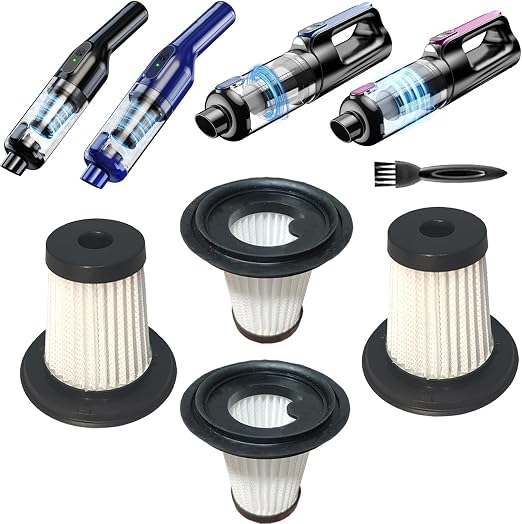 4pack Hepa Filters Replacement Compatible with MONOZEL VC026 Cordless Handheld Vacuum, Washable Filters Works with SWMRDN VC007, dormzie VC029, SIMWAL SV01 and Jahy2Tech Handheld Vac etc. - Cleanova