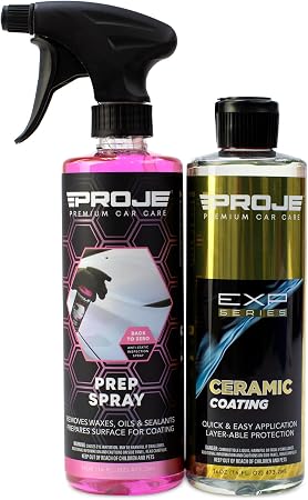 PROJE' Premium Car Care Ceramic Coating & Prep Spray (16oz) | Professional-Grade Ceramic Hydrophobic Wax & Sealant Polis