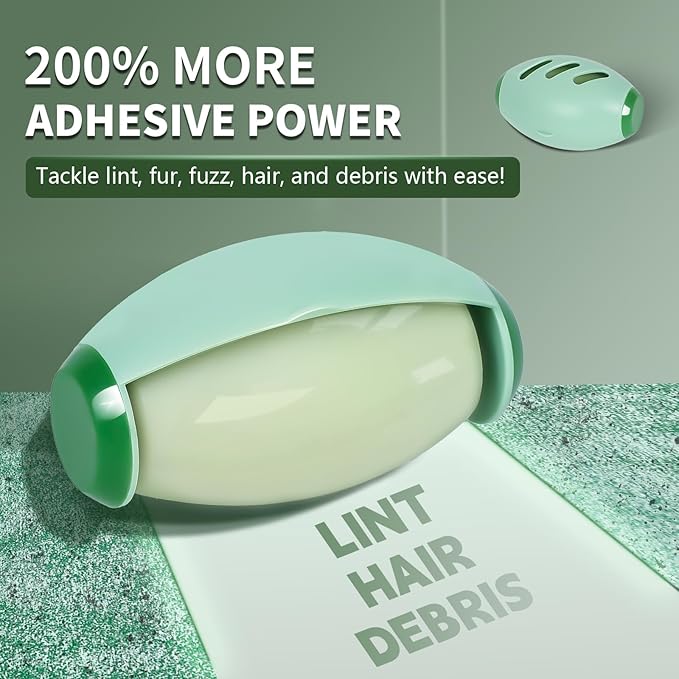 Reusable Lint Roller for Pet Hair Extra Sticky, Travel Lint Roller for Clothes, Portable Washable Mini Lint Roller, ForestGreen-MediumAquamarine, 2.559in*3.94in