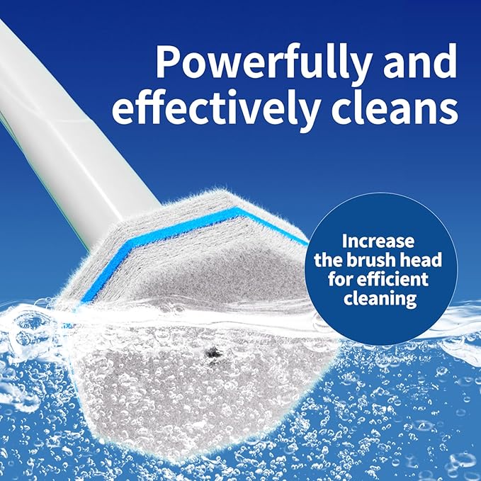 60pc Refills Disposable Toilet mats Brush Cleaning System, Toilet Cleaning Brush, 60 Replacement Brush Heads, No Handle or Base，Toliet Wand Refills,Toilet Bowl Clean Refill Pads,Toilet Scrubber Refill