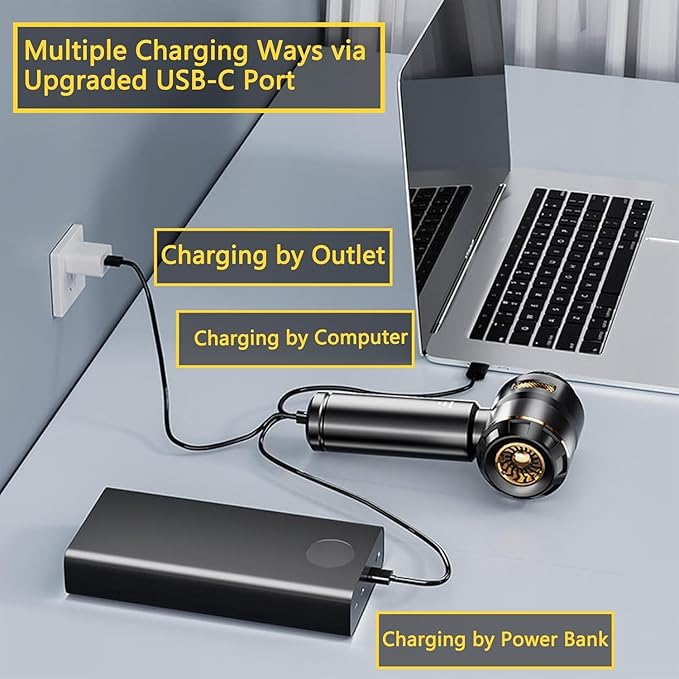 car Vacuum Cleaner 12v 16000pa high Power 4 in 1 Compressed air Duster& air Blower &Pump Hand held vacuums Cordless with brushless Motor for car Home Office