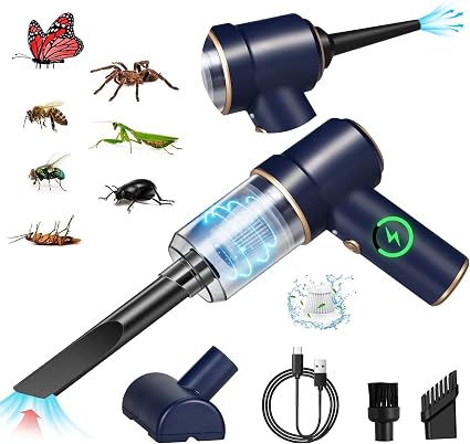 2026 New Bug Vacuum with Long Nozzle for Adults&Kids&Garden, 5 in 1 Handheld Fly Vacuum Catcher for Insect Wasps Spider 