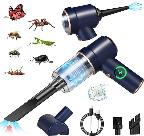 2026 New Bug Vacuum with Long Nozzle for Adults&Kids&Garden, 5 in 1 Handheld Fly Vacuum Catcher for Insect Wasps Spider 