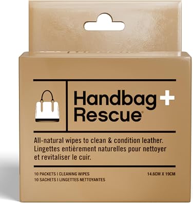 HandBagRescue All-Natural Cleaning Wipes. Remove Dirt & Surface Stains & Conditions Leather Handbags with Essential Oil.