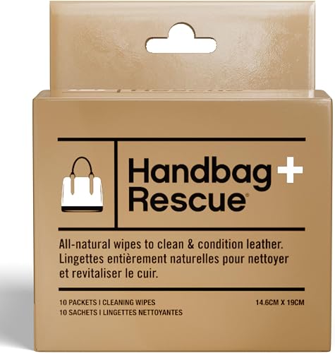 HandBagRescue All-Natural Cleaning Wipes. Remove Dirt & Surface Stains & Conditions Leather Handbags with Essential Oil.