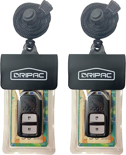 DRIPAC Waterproof Car Key FOB Case Bag Dry Holder Pouch For ID Badge Cash