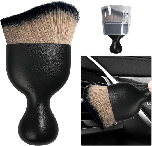 Ziciner Car Detailing Brush, Curved Soft Bristles Auto Removal Dust Collectors, Universal Vehicle Dashboard, Air Conditi