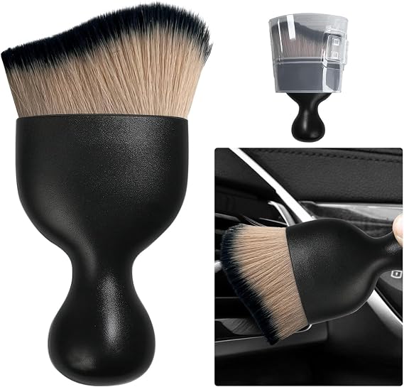 Ziciner Car Detailing Brush, Curved Soft Bristles Auto Removal Dust Collectors, Universal Vehicle Dashboard, Air Conditi